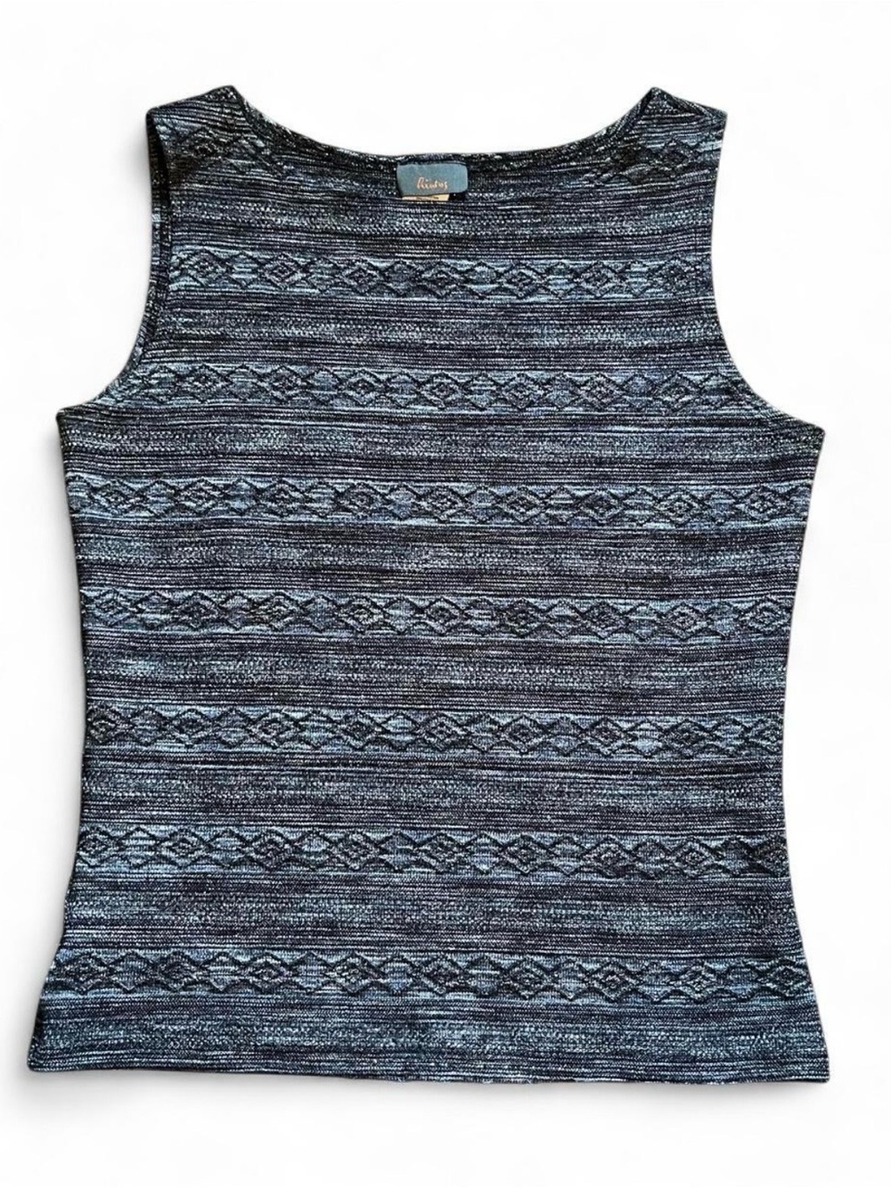 Y2K Hiatus Sleeveless Knit Tank Top in Grey-Black